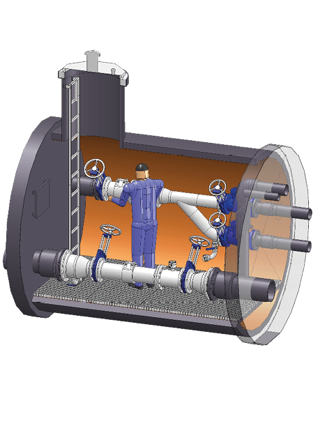 Produkte Sonderanlage PE-HD Armaturenschacht liegend werksseitig Vorgefertigt